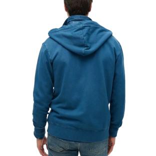 Sweat Zippé Bleu Homme Superdry Essential Washed Ziphood vue 3
