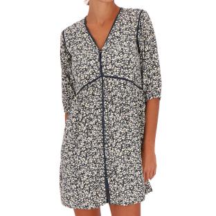 Robe Gris/Bleu à fleurs Femme Les Tropéziennes Courbine pas cher