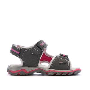 Sandales Grises/Rouges Bébé Kimberfeel Missi vue 0