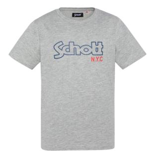 T-Shirt Gris Garçon Schott VINTAGE pas cher