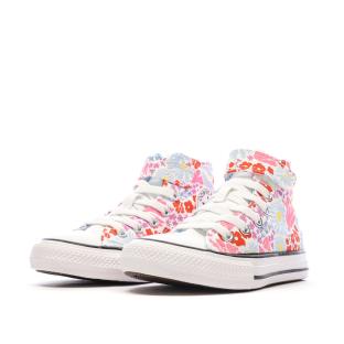 Baskets Blanches à fleurs Fille Converse All Star Easy On Floral vue 6