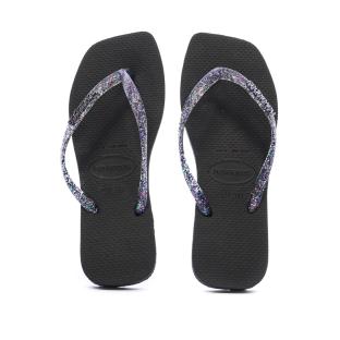 Tongs Noires Femme Havaianas Hav Square Logo Met vue 3