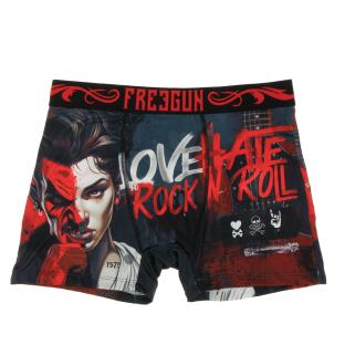 Boxer Marine/Rouge Homme Freegun Love Hate Rock pas cher