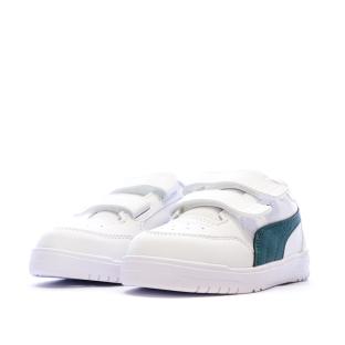 Baskets Blanches/Vertes Garçon Puma Shuffle Downtown vue 0