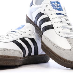 Baskets Blanches/Noires Garçon/Fille Adidas Samba vue 7