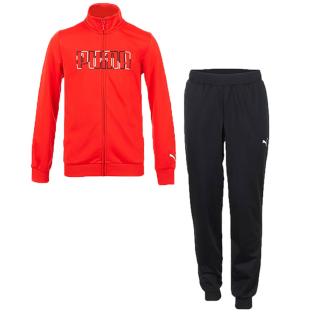Survêtement Noir/Rouge Garçon Puma Polysuit pas cher