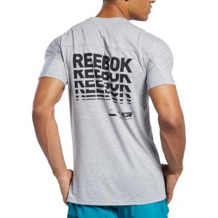 T-shirt gris homme Reebok Speedwick Graphic Move vue 2