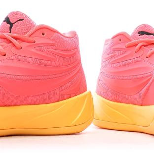 Chaussures de Baskets Oranges/Roses Fille Puma Court Pro vue 7