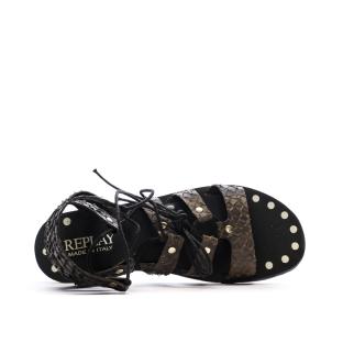 Sandales Noir Femme Replay Manila Slave vue 0