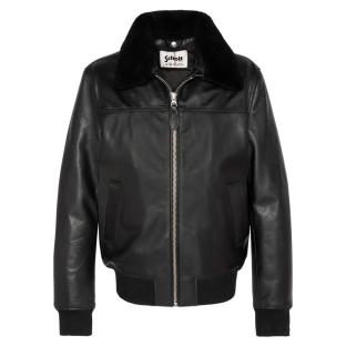 Veste en Cuir Noir Homme Schott Flight pas cher