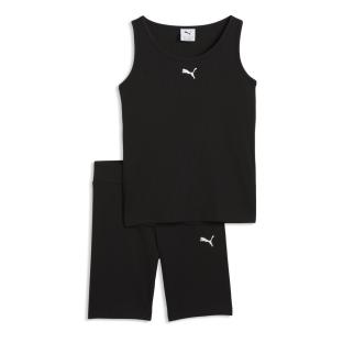 Ensemble Noir Fille Puma Ess Elevated Rib Tan vue 0