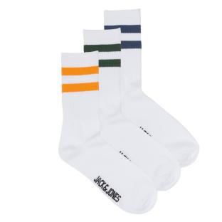 X3 Paires de Chaussettes Hautes Blanches Homme Jack & Jones Tennis vue 0