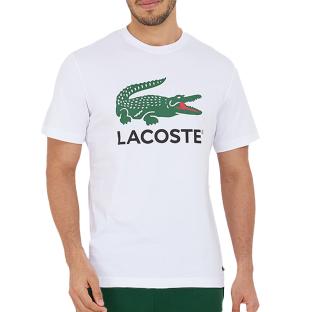 T-shirt Blanc Homme Lacoste Signature pas cher