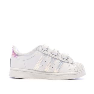Basket Blanches Fille Adidas SUPERSTAR CF I vue 2