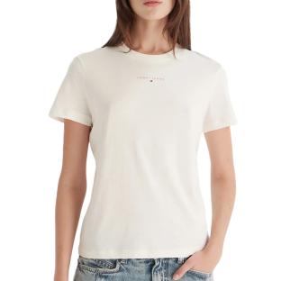 T-Shirt Blanc Femme Tommy Hilfiger Linears pas cher