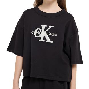 T-shirt Noir Fille Calvin Klein Jeans Teddy pas cher