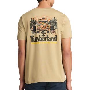 Camiseta beige para hombre Timberland «Washed Back On The Road» ver 0