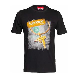 T-shirt Noir Homme Supreme Grip Gun pas cher