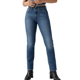 Jean 501 Bleu Femme Levi's Med Indigo pas cher