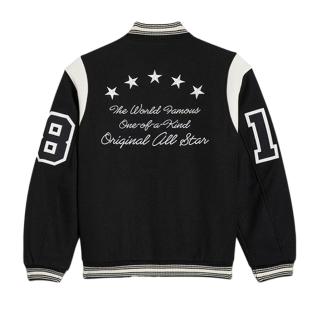 Chaqueta Converse Luxury Varsity Bomber Negro, Hombre ver 0