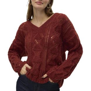 Pull Bordeaux Femme Vero Moda Structure vue 0