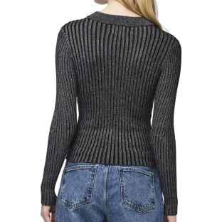 Pull Gris Brillant Femme Pieces Crista vue 2