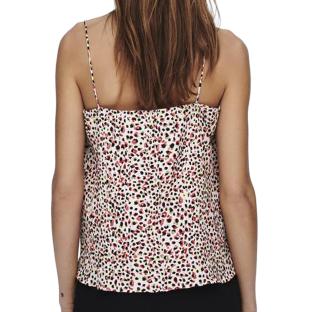 Débardeur Blanc/Rouge Femme Only Plisse Singlet vue 0