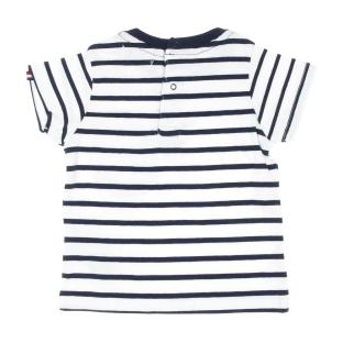 T-shirt Blanc/Marine Garçon Little Marcel LMEV0026 vue 4