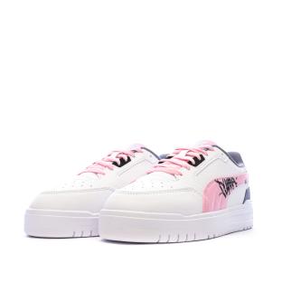 Baskets Blanc/Mauve/Rose Fille Puma Shuffle Downtown vue 0