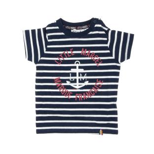 T-shirt Blanc/Marine Garçon Little Marcel LMEV0020 pas cher