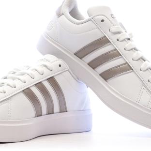 Baskets Blanches/Grises Femme Adidas Grand vue 7