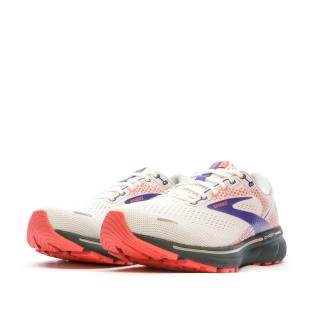 Chaussures de running Blanches/Rouges Mixte Brooks Ghost 14 vue 6