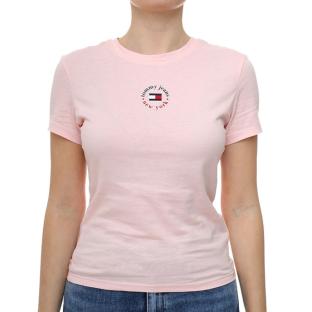 T-shirt Rose Femme Tommy Hilfiger Tjw Slim Essential L pas cher