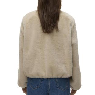 Veste Fausse Fourrure Beige Femme Vero Moda Jaliga vue 2