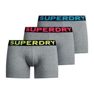 x3 Boxers Gris Homme Superdry M3110452A pas cher