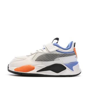 Baskets Blanches/Orange/Bleu Garçon Puma 395556 pas cher