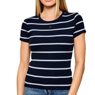 T-shirt Marinière Marine Femme Tommy Jeans Slim Essential vue 0