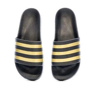 Claquettes Noir/Doré Homme Adidas Adilette Aqua vue 3