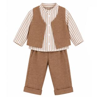 Ensemble Blanc/Camel Garçon P'tit Mome Lucas vue 0