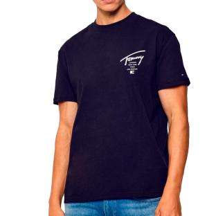 T-shirt Marine Homme Tommy Hilfiger Tjm Reg Sign City pas cher