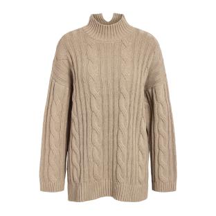 Pull en Maille Beige Femme Noisy May Knit Tunic pas cher
