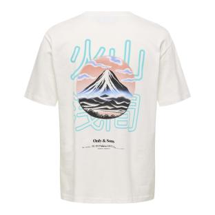 T-Shirt Blanc/Bleu Homme Only & Sons Mountain vue 0
