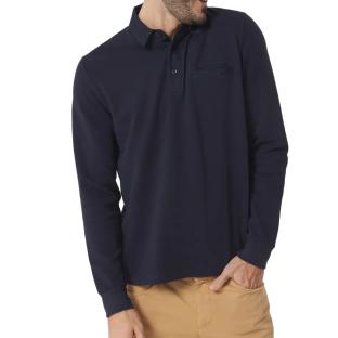 Polo Manches Longues Marine Homme TBS CAVEZPOL pas cher