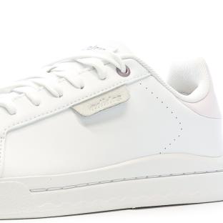 Baskets Blanc/Rose Femme Adidas Court Silk vue 7