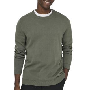 Pull Kaki Homme Only & Sons 12Solid pas cher