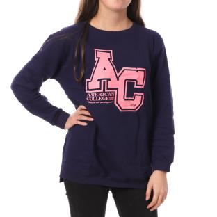 Sweat Long Marine Femme American College YR656 pas cher