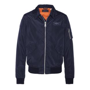 Veste Bombers Marine Homme Schott Blouson Cwu vue 0