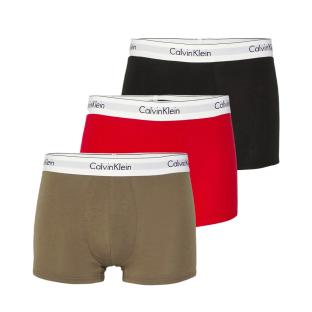 x3 Boxers Marron/noir/Rouge Homme Calvin Klein Jeans Trunk pas cher