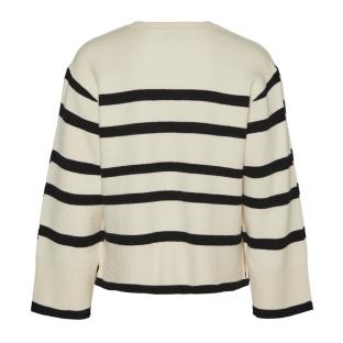 Pull Ecru/Noir Fille Vero Moda Saba vue 2