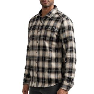 Chemise Manches Longues Beige/Noir Homme Sun Valley ABEE vue 0